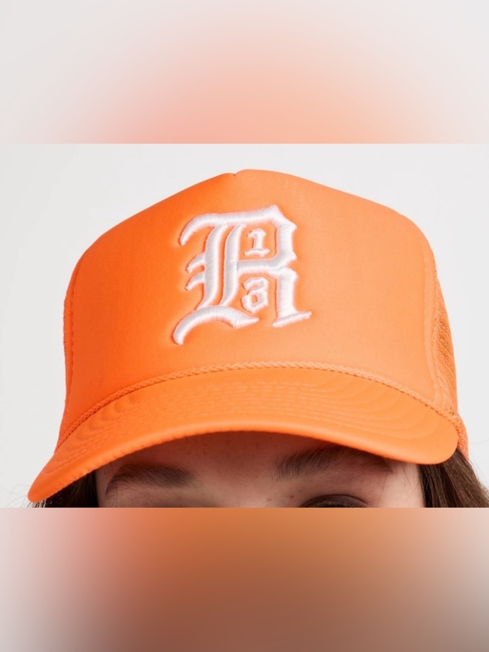 R13 Orange Trucker Hat adjustable Snap back EUC - Picture 7 of 8